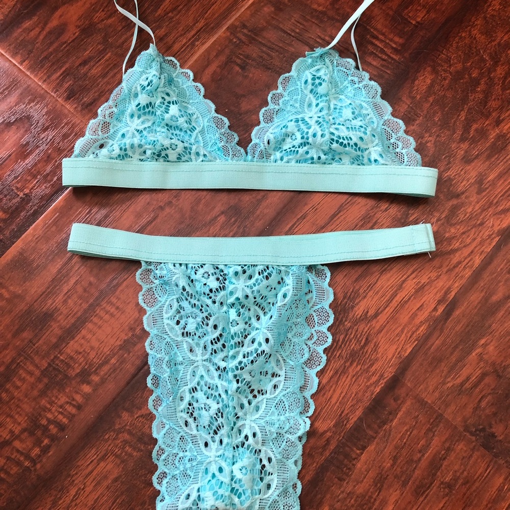 Baby Blue Lace Lingerie Set